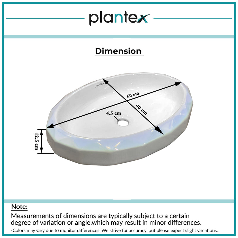 Plantex Ceramic Basin for Bathroom/Table Top Ceramic Basin/Washbasin for Bathroom - (NC-938)-4