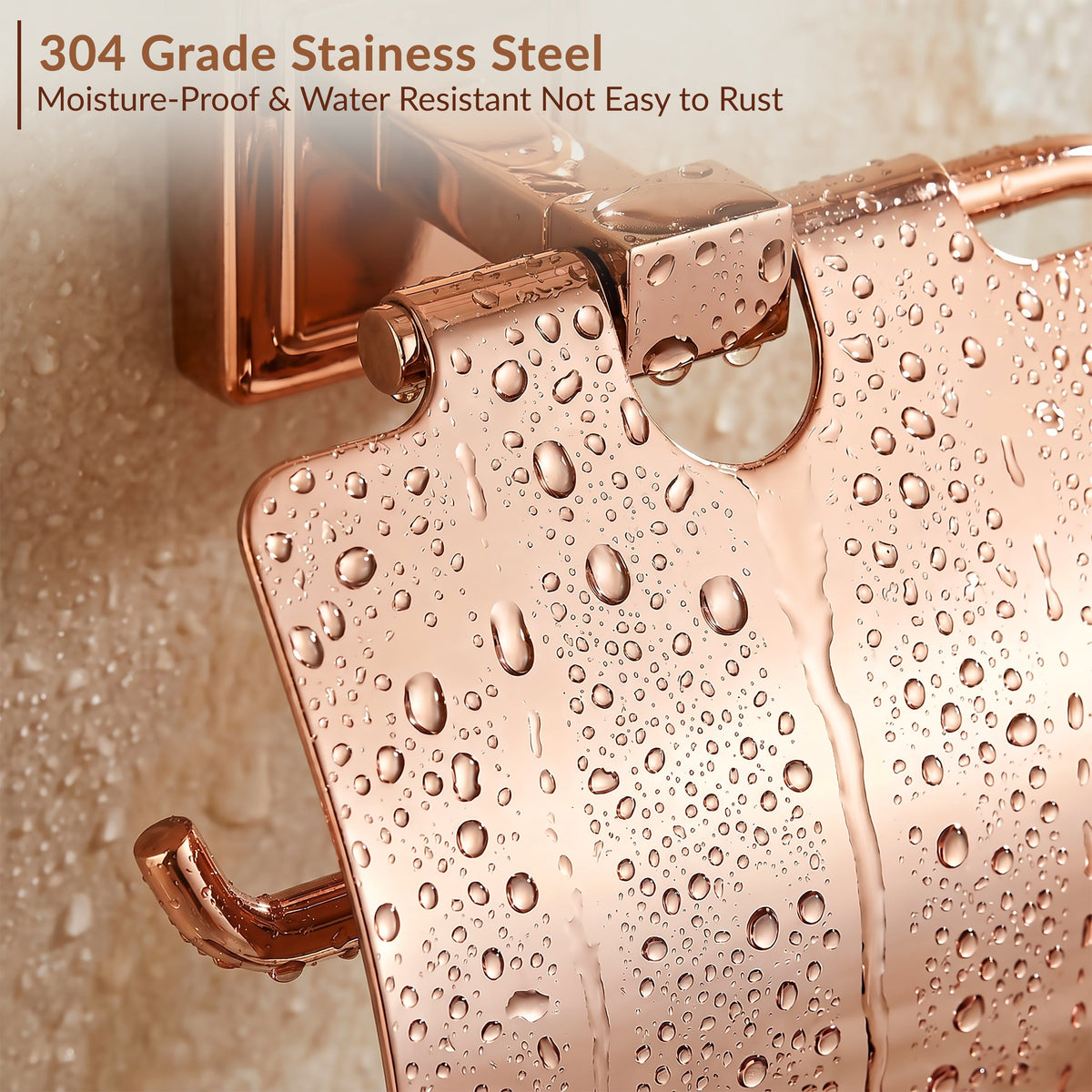 Plantex 304 Grade Stainless Steel Toilet Paper Holder/Stand for Toilet Paper Roll/Tissue Paper Holder - Decan (Rose Gold)-4