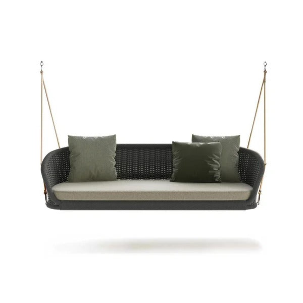 Nesti Double Seater Hanging Swing Without Stand For Balcony , Garden Swing (Dark Grey) Braided & Rope