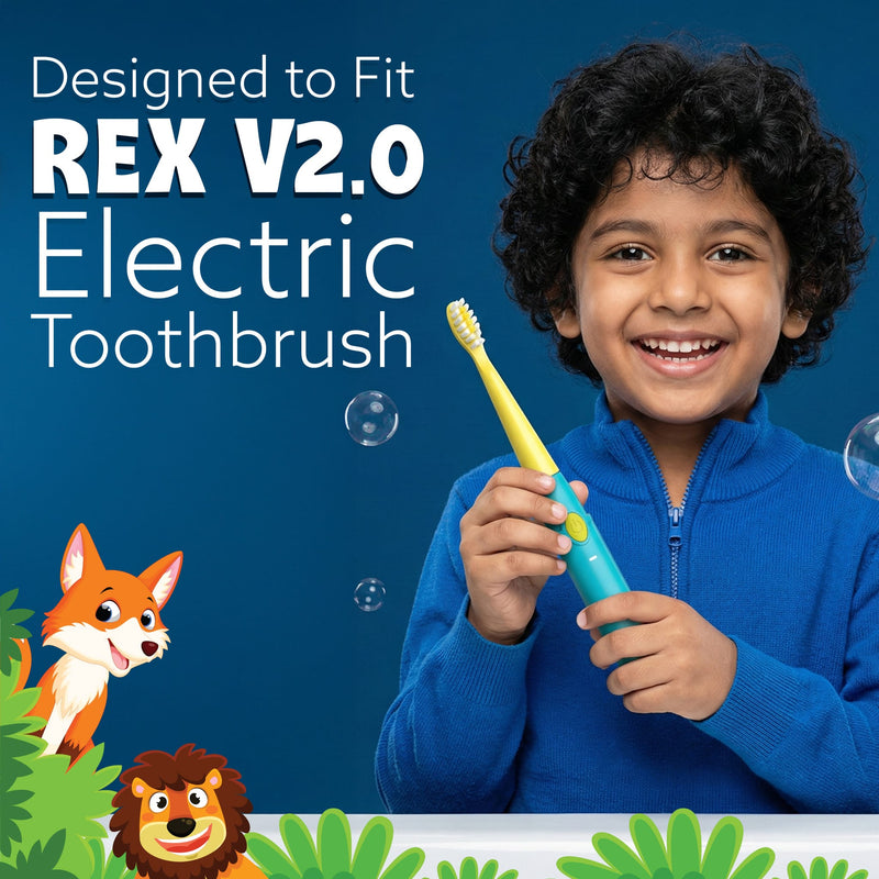 AGARO Rex V2.0 Kids Sonic Toothbrush Refill Heads Pack of 4-3