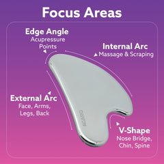 AGARO Premium Stainless Steel Gua Sha Tool – Facial Massager for Face, Neck & Eyes, Tightens Skin, Reduces Wrinkles & Re
