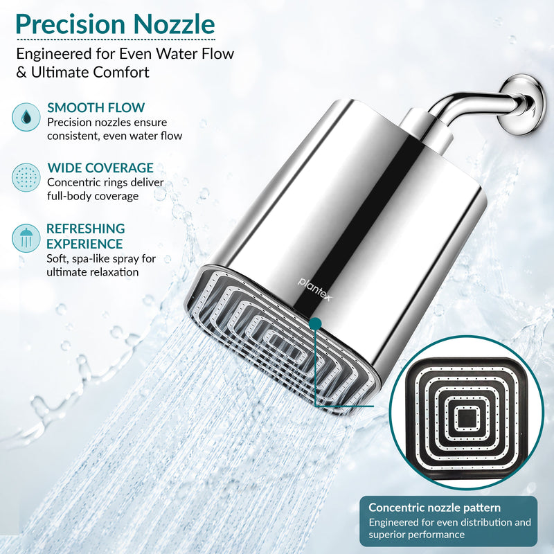 Plantex ABS Square Head Shower/4 Inch Overhead Rain Shower for Home/Hotel/Adjustable Shower Head for Bathroom - Pack of 1 (Chrome, 9011)-3