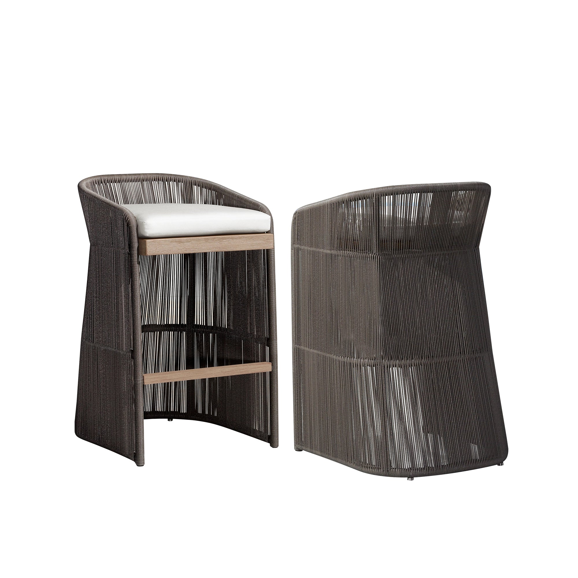 Erim Outdoor Patio Bar Chair 2 Chair For Balcony Braided & Rope