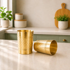 Brass Handcrafted Glass Pair