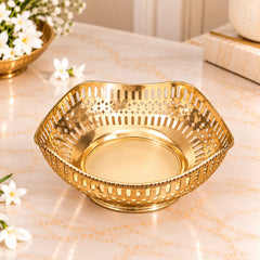Brass Decorative Fruit Jali Bowl (3 Inch)