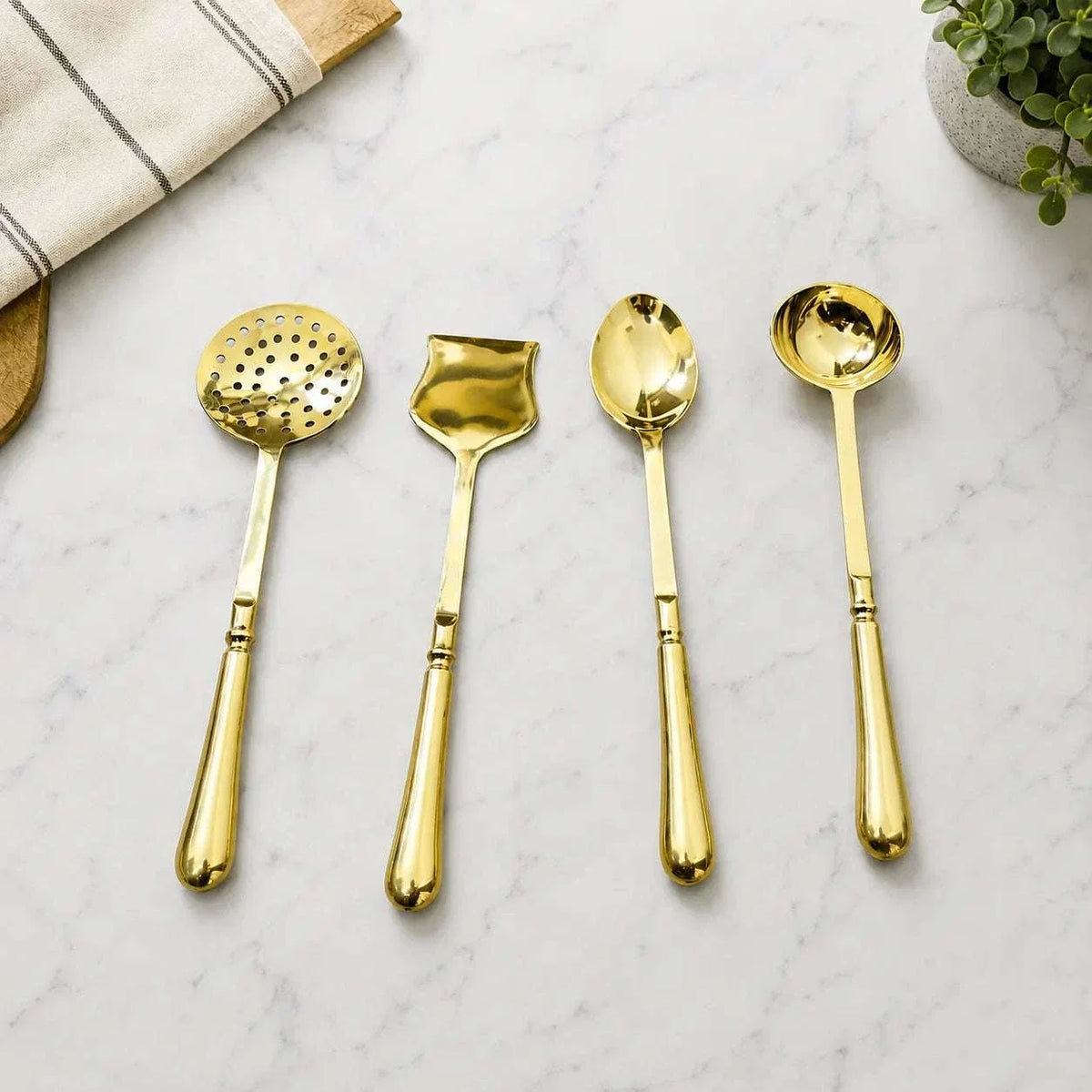 Brass Cooking Kitchen Ladles set (13.5 Inch)