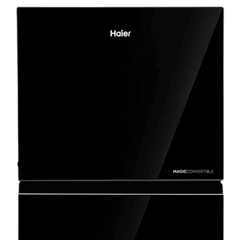 Haier 268 Litres 2 Star Frost Free Double Door Convertible Refrigerator with Turbo Icing (HRF-3182PKG-P, Black Glass)