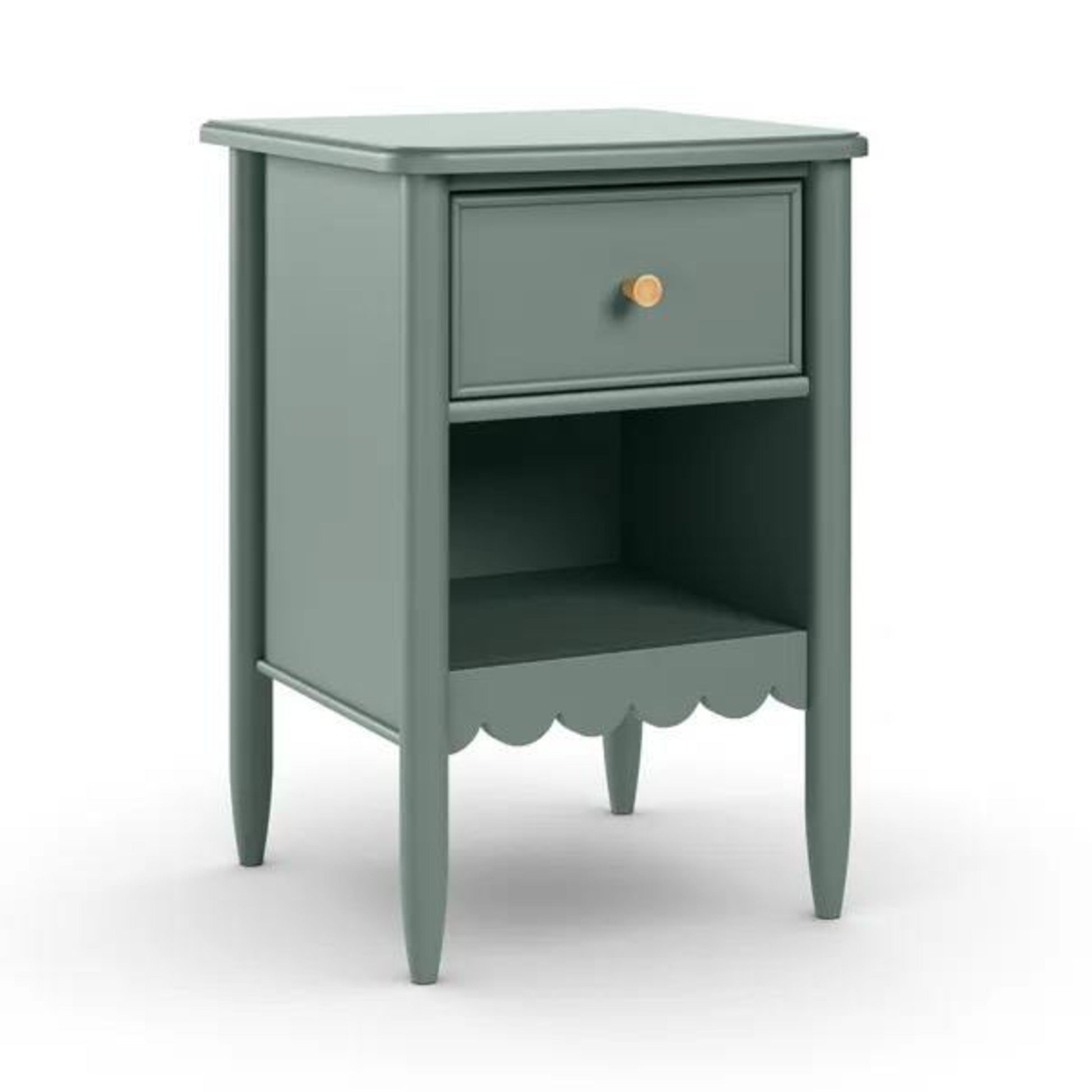 Zaira Classic Wooden Nightstand with Open Shelf