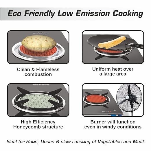 AIR ORO 3B Gas Stove - With Active Ceramic Burner VIDIEM