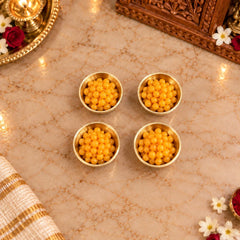 Brass Embossed Design Prasad Bowl Set (1 Inch)
