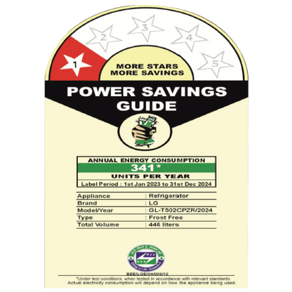 LG 446 Litres 1 Star Frost Free Double Door Convertible Refrigerator with Door Cooling Plus Technology (GL-T502CPZR, Shiny Steel)