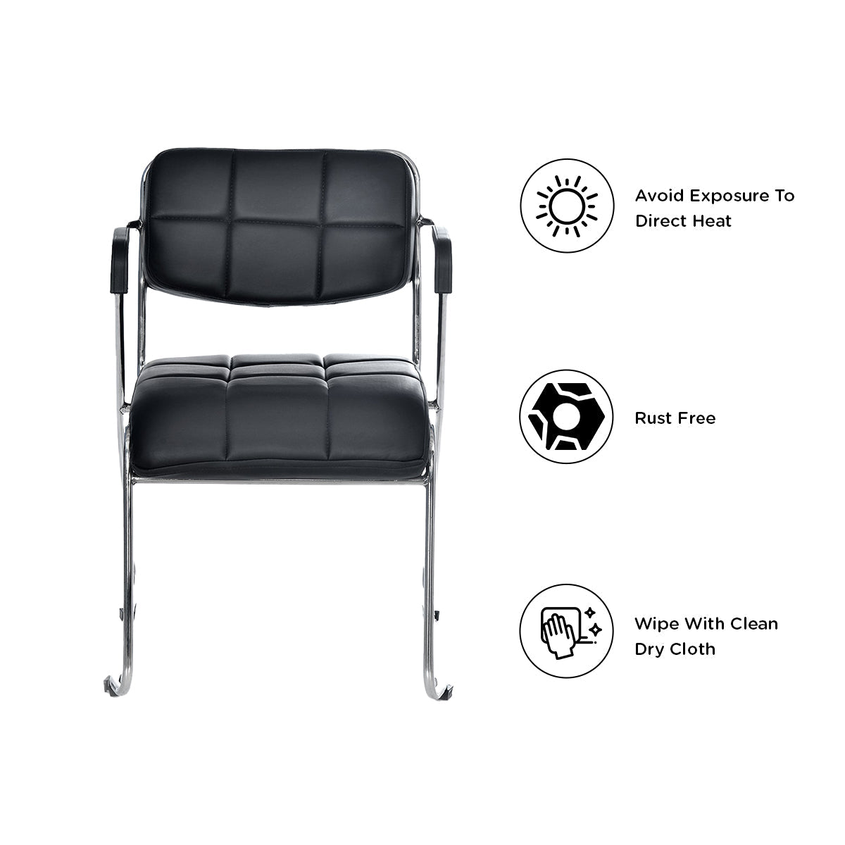 Nilkamal Contract 02 with Arm Visitor Chair (Black)