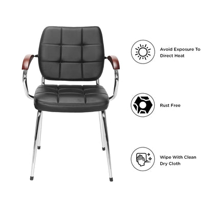 Nilkamal Chopper Visitor Chair (Black)