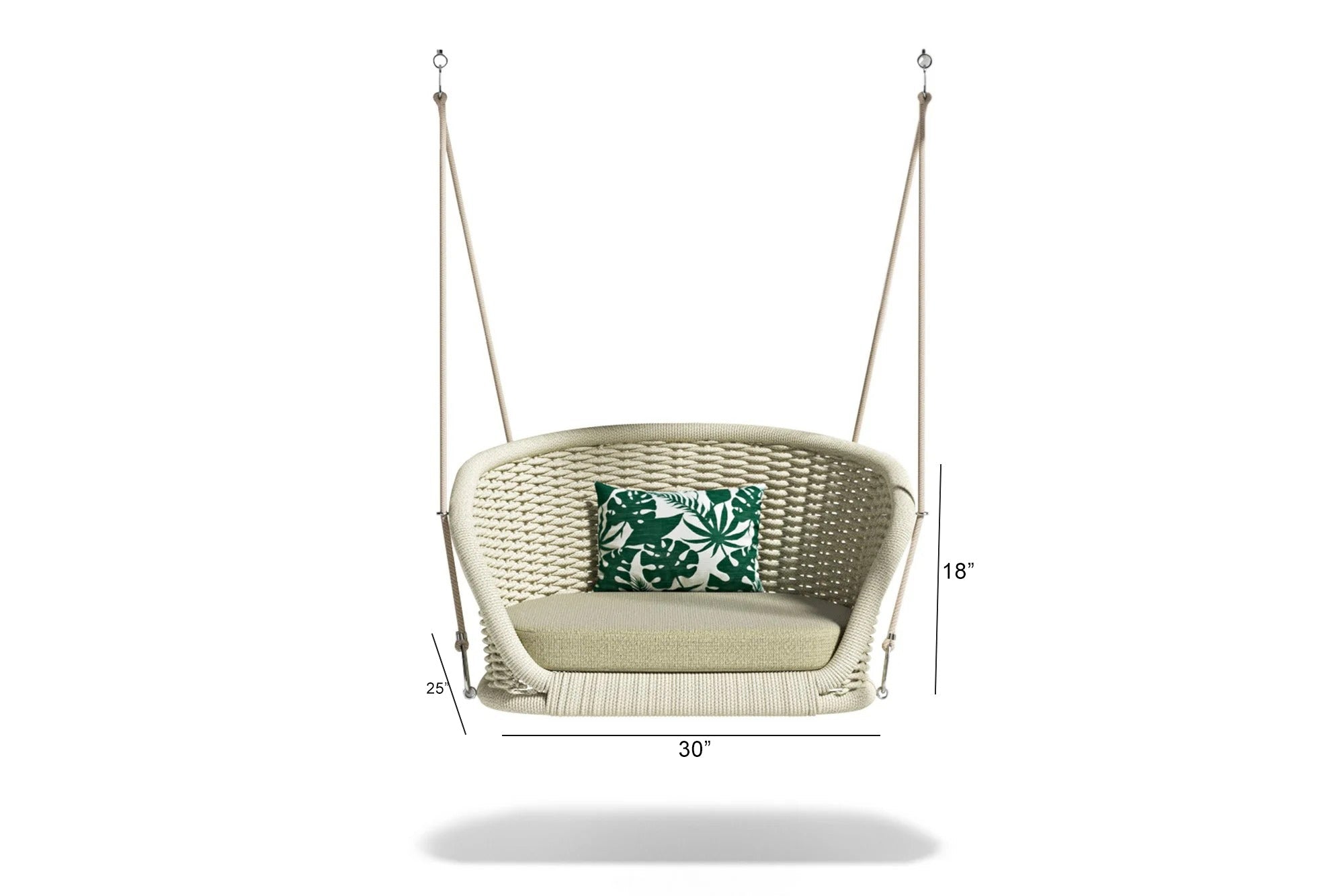 Noxe Single Seater Hanging Swing Without Stand For Balcony , Garden Swing (Cream) Braided & Rope