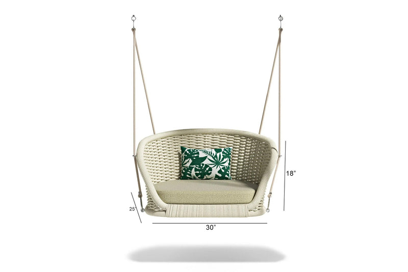 Noxe Single Seater Hanging Swing Without Stand For Balcony , Garden Swing (Cream) Braided & Rope