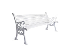 Kezia Cast Iron 3 Seater Garden Bench for Outdoor Park - (White)