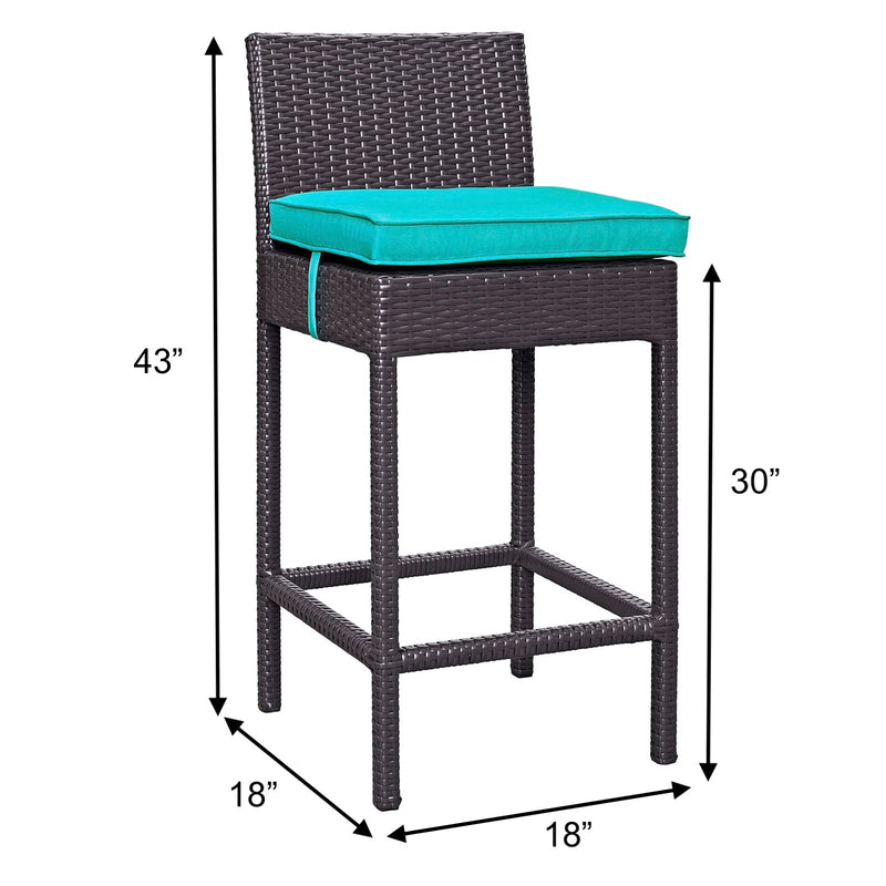 Volta Outdoor Patio Bar Sets 4 Chairs and 1 Table (Dark Brown)