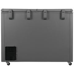 Haier Titanium 345 Litres 5 Star Double Door Deep Freezer with Stabilizer Free Operation (HFC-345DME5, Grey)