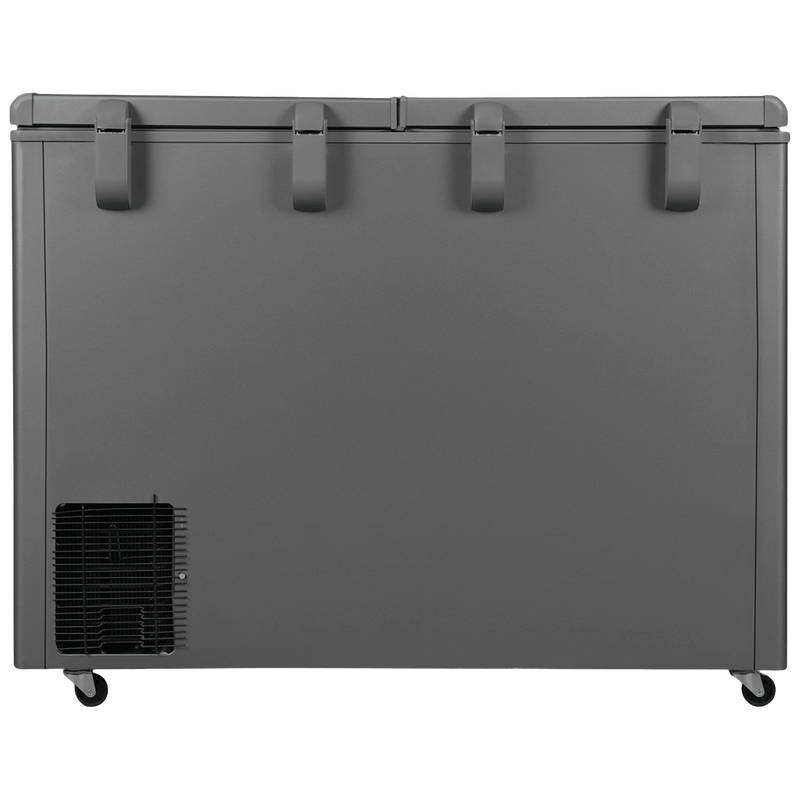 Haier Titanium 345 Litres 5 Star Double Door Deep Freezer with Stabilizer Free Operation (HFC-345DME5, Grey)