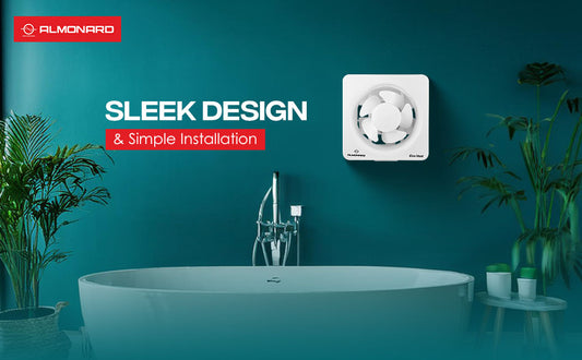 Almonard Eco Vent Exhaust Fan | 10 Inches | Aerodynamic fan blades | Silent operation | Powerful ventilation at 250 mm sweep, 45 W, 1300 RPM | Exhaust fan for kitchen, bathroom laundry room (White)