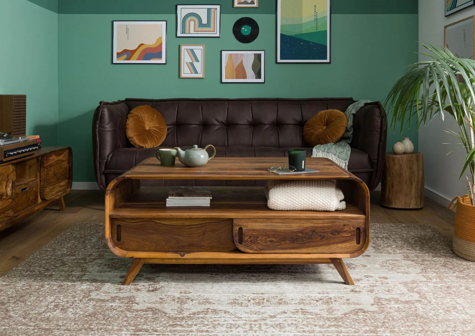 Marwar Solid Sheesham Wood Coffee Table with Storage