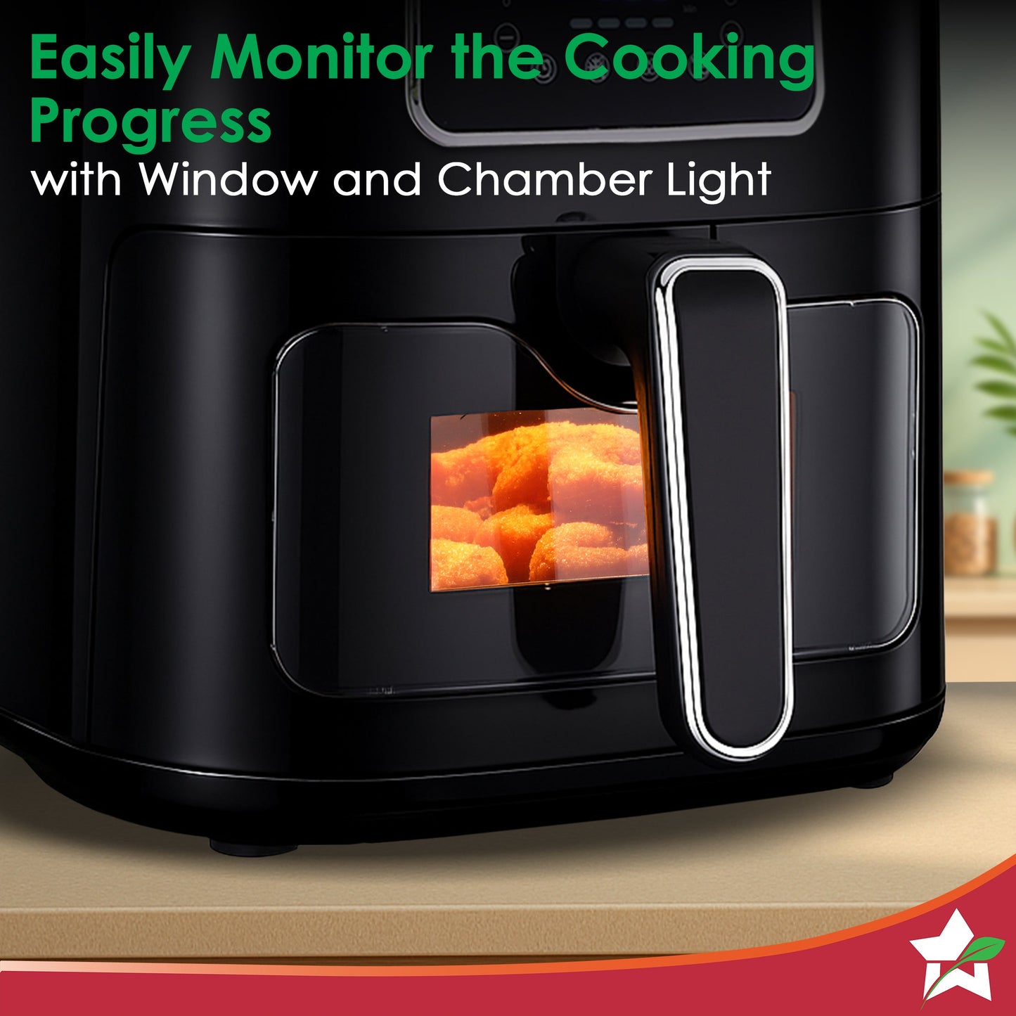 Platinum Plus Digital Air Fryer | 5L With Window & Light | Fry, Bake, Grill, Roast | 7 Pre-set Options | French Fries, Tikkis, Grilled Veggies, Muffins | Non-stick Basket | 2 Year Warranty