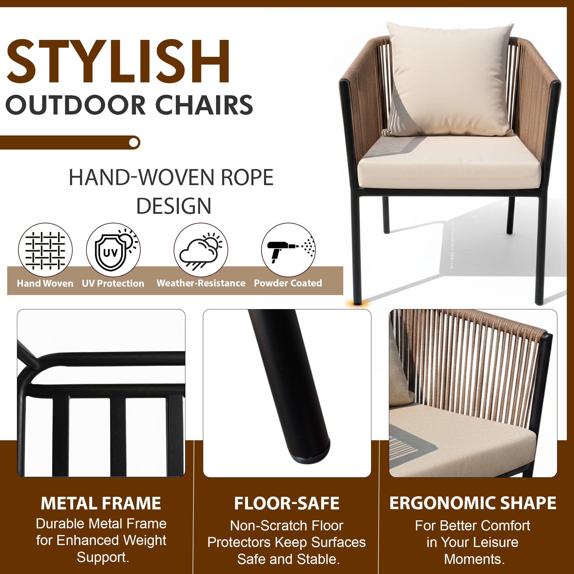 Parna Outdoor Garden Balcony Sofa Set 2 Seater , 2 Single Seater 1 Center Table Set Braided and Rope
