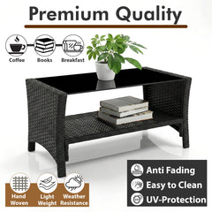 Feya Outdoor Sofa Set 2 Seater, 2 Single seater and 1 Center Table Set (Black)