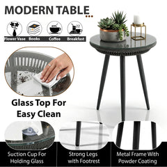 Remame Outdoor Patio Seating Set 2 Chairs and 1 Table Set (Grey) Braided & Rope