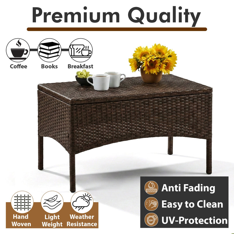 Canapa Outdoor Sofa Set 2 Seater , 2 Single seater and 1 Center Table Set (Brown)