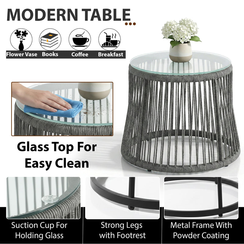 Intra Outdoor Patio Seating Set 2 Chairs and 1 Table Set