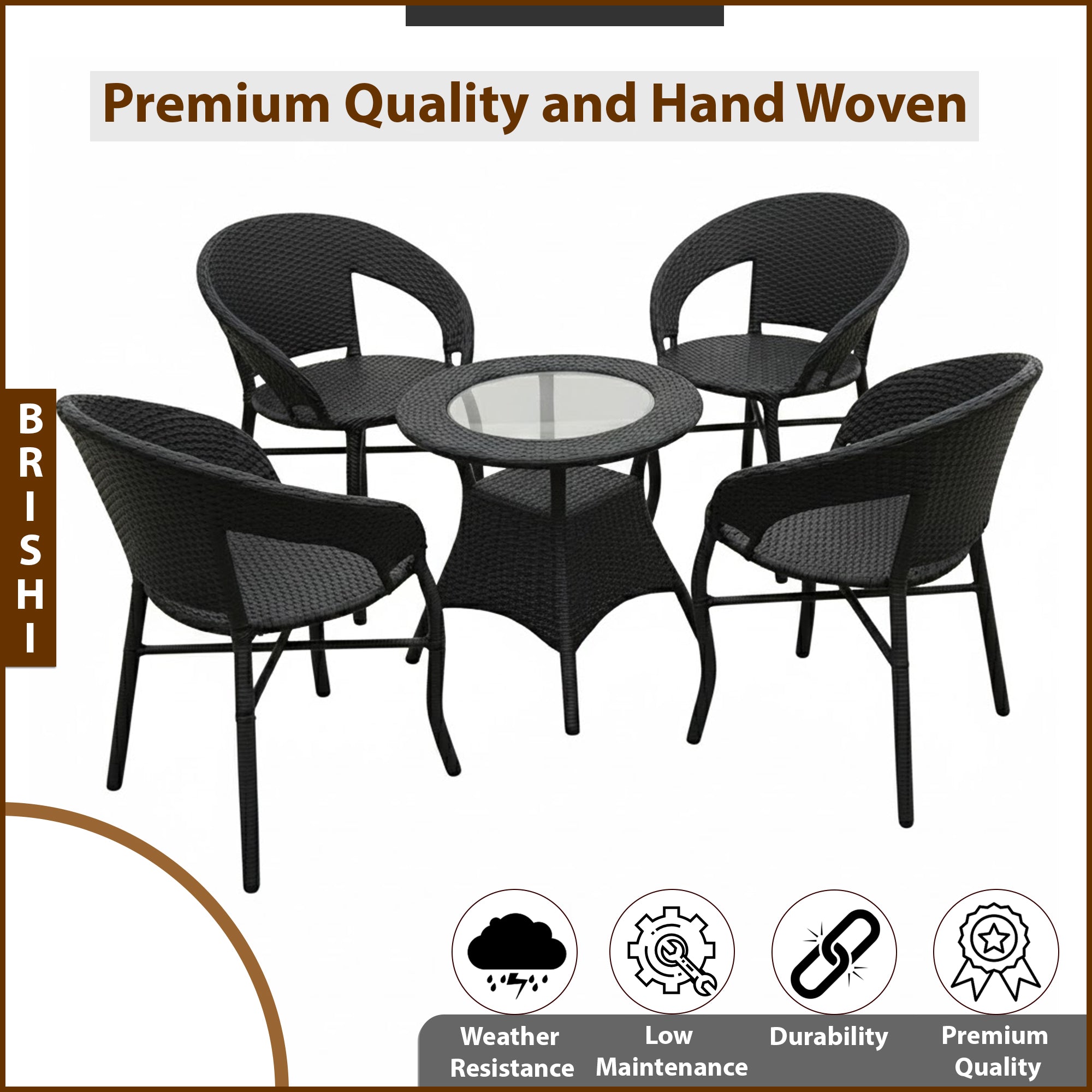 Boss Outdoor Patio Seating Set 4 Chairs and 1 Table Set