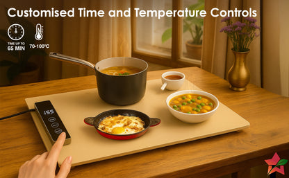 WonderMat Food Warming Mat, Food-Grade Silicone, for Warming Cast-iron/Stainless-steel/Ceramic/Glass/Enamelware, Warms Soup Bowls, Lunch Boxes, Baby Food, Beverages, Rollable, 2-Yr Warranty