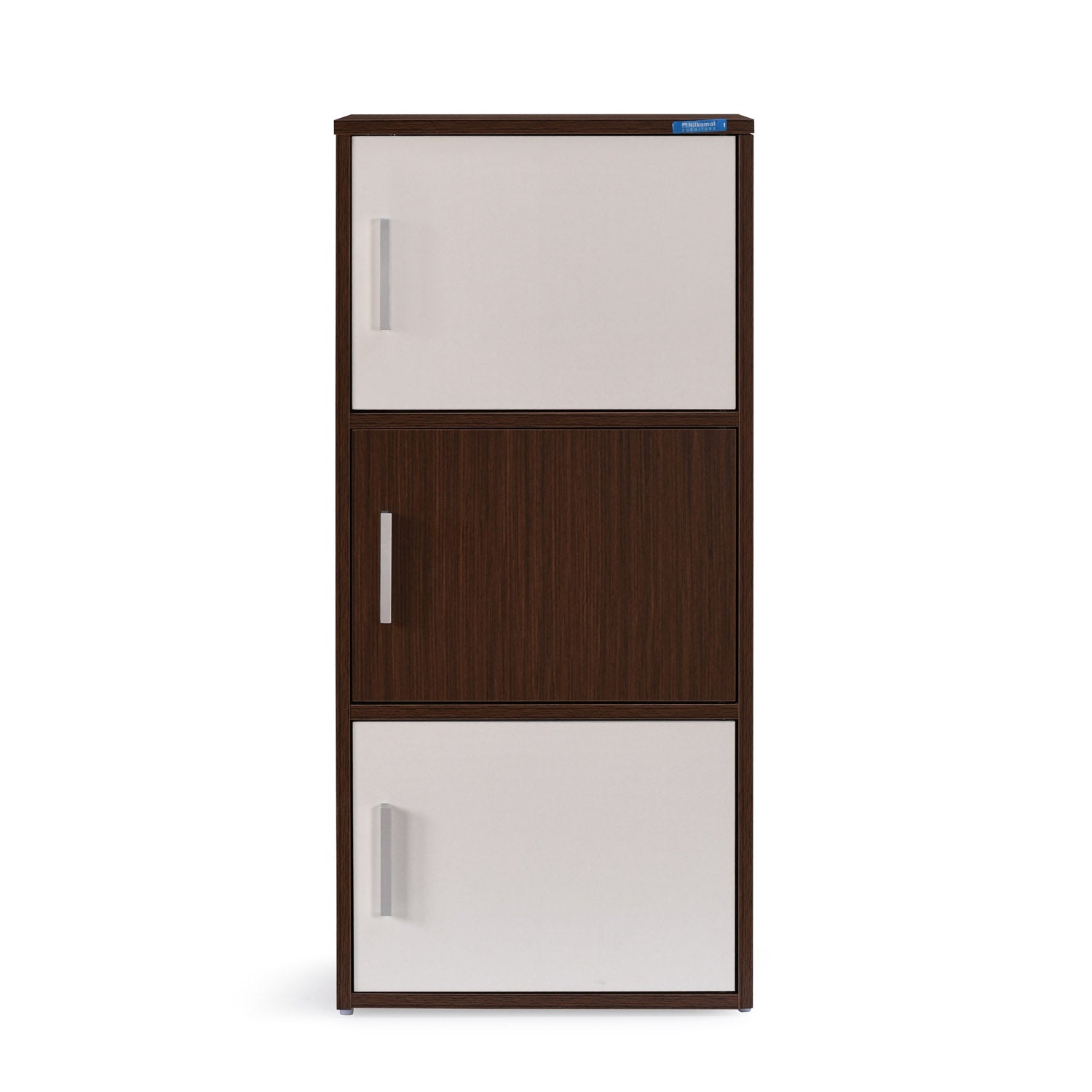 Nilkamal Sear 3 Tier Storage Cabinet (Oak/Frosty White)
