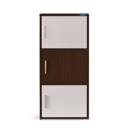 Nilkamal Sear 3 Tier Storage Cabinet (Oak/Frosty White)
