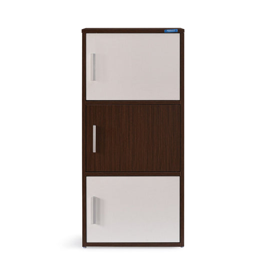 Nilkamal Sear 3 Tier Storage Cabinet (Oak/Frosty White)