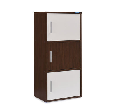 Nilkamal Sear 3 Tier Storage Cabinet (Oak/Frosty White)