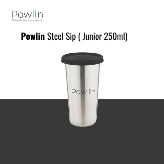 Powlin Junior Steel Sipper Tumbler Combo (3 Set) with Lid – 250ml | Leak-Proof & Travel-Friendly