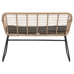 Drinus Outdoor Garden Balcony Sofa Set 2 Seater, 2 Single seater and 1 Center Table  Set (Black + Tan)