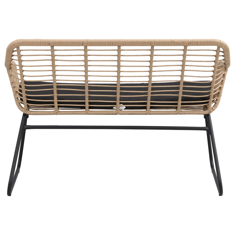 Drinus Outdoor Garden Balcony Sofa Set 2 Seater, 2 Single seater and 1 Center Table  Set (Black + Tan)
