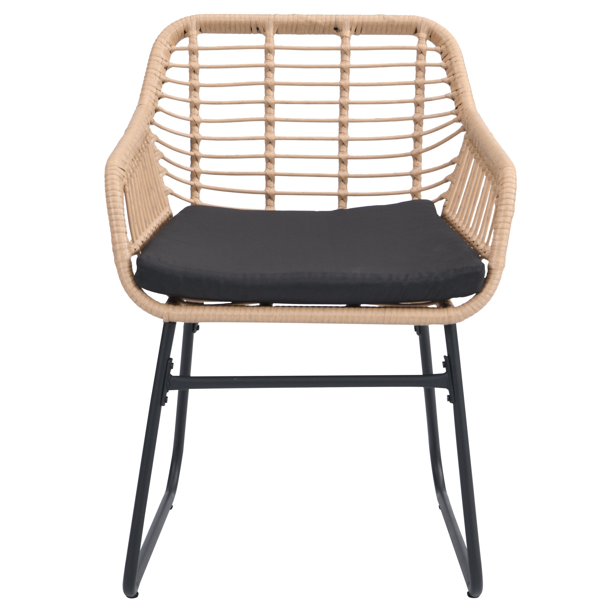 Drinus Outdoor Garden Balcony Sofa Set 2 Seater, 2 Single seater and 1 Center Table  Set (Black + Tan)
