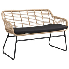 Drinus Outdoor Garden Balcony Sofa Set 2 Seater, 2 Single seater and 1 Center Table  Set (Black + Tan)