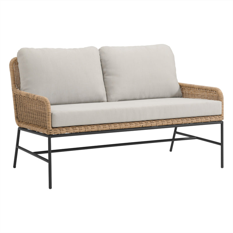 Eloise Outdoor Garden Balcony Sofa Set 2 Seater, 2 Single seater and 1 Center Table Set (Tan)