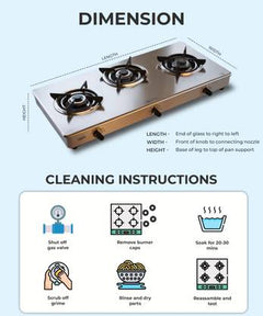 Prestige Atlas Plus High Effient Brass burner & Toughened Glass Automatic Gas Stove