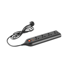 4 Socket Extension Board with 2 Metre Wire (Black)