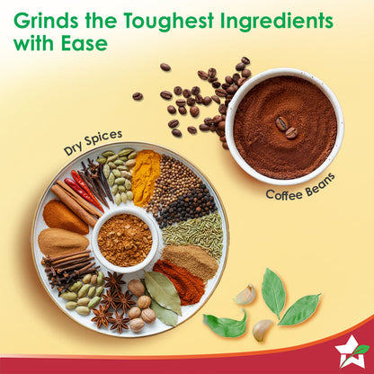 Nutri-blend Mist 500W Mixer Grinder, 22000 RPM, Smoothie Maker-Masala Grinder-Chutney Blender, 3 Unbreakable Jars, Limited Edition, Recipe Book by Chef Sanjeev Kapoor, 2 Yr Warranty, Black