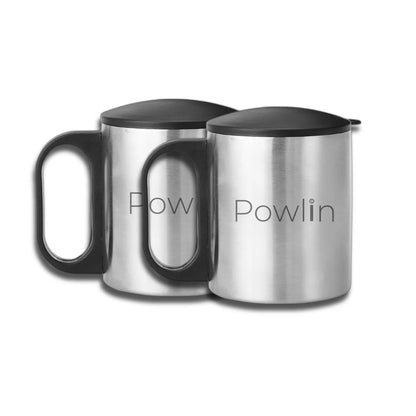 Powlin Noah Mug 2-Piece Set | 180ml Stainless Steel Coffee Mug | Insulated, Durable, Spill-Proof, Leak-Resistant | Ideal for Hot & Cold Beverages, Travel-Friendly