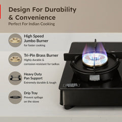 Prestige Svachh Neo 3 Burner Glass Top Gas Stove, Liftable Burners, Black, ISI + Prestige 3 Litre TRIPLY Svachh Inner Lid Pressure Cooker, Deep Lid for Spillage Control, Gas & Induction