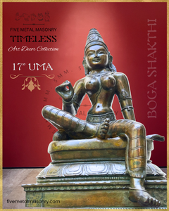 Parvati: Boga Shakti Panchaloha Bronze Icon - 17"- Timeless Collection