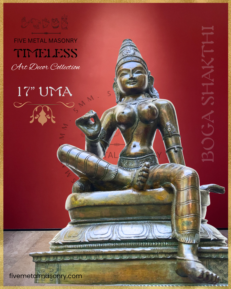 Parvati: Boga Shakti Panchaloha Bronze Icon - 17"- Timeless Collection